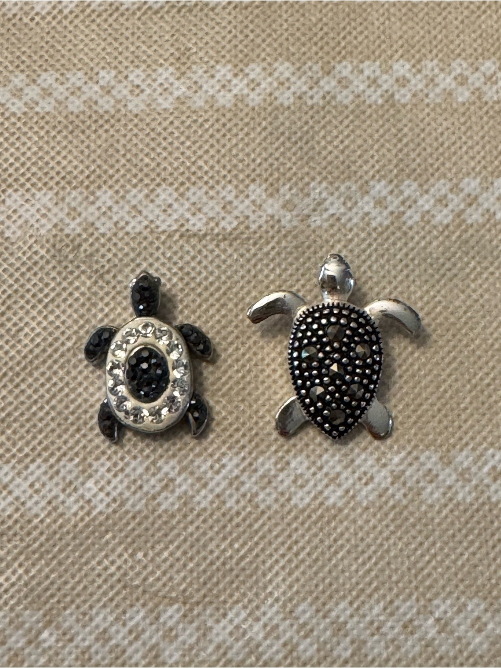 Cute Turtle Charms- Black and Silver